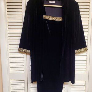 Dressbarn 2 pcs Black Velvet Dress